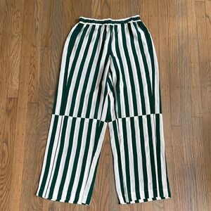 AYR The Flow State Pants Regatta Green striped silk blend size small